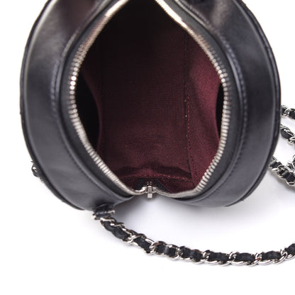 Chanel Lambskin Quilted Round Clutch With Chain Black 5 of 11