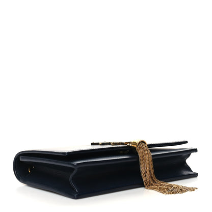 Saint Laurent Smooth Calfskin Classic Monogram Kate Tassel Chain Wallet Marine 3 of 9