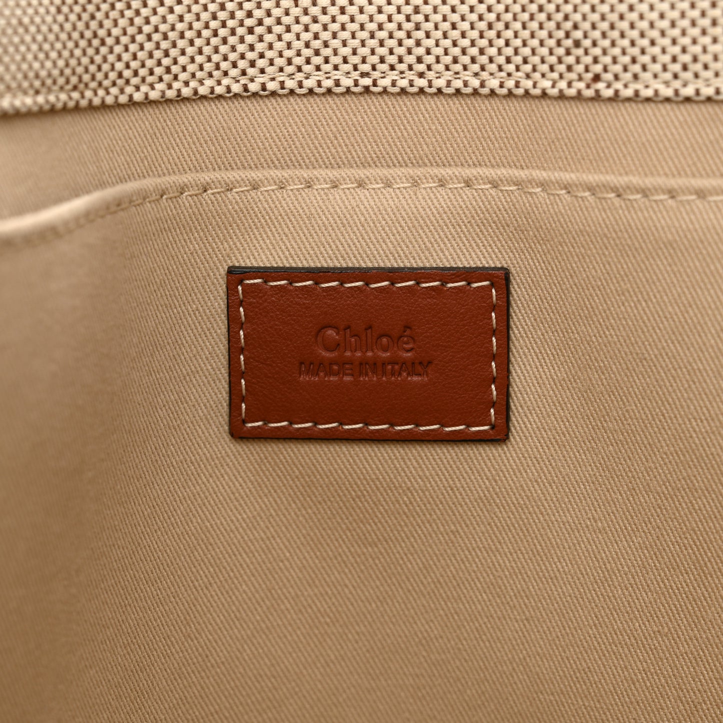Cotton Calfskin Large Woody Ribbon Tote White Brown