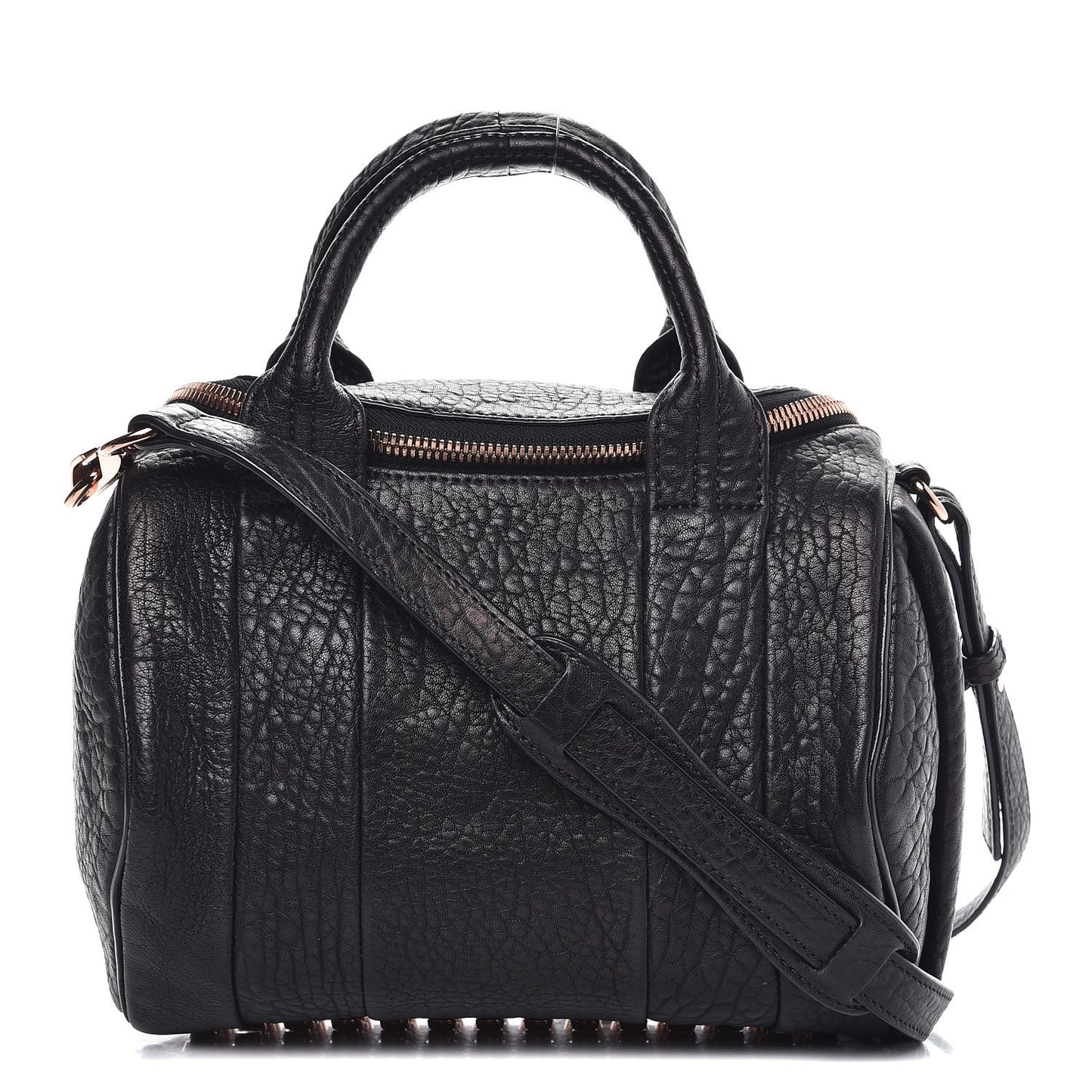Pebbled Lambskin Rockie Black Rose Gold Hardware