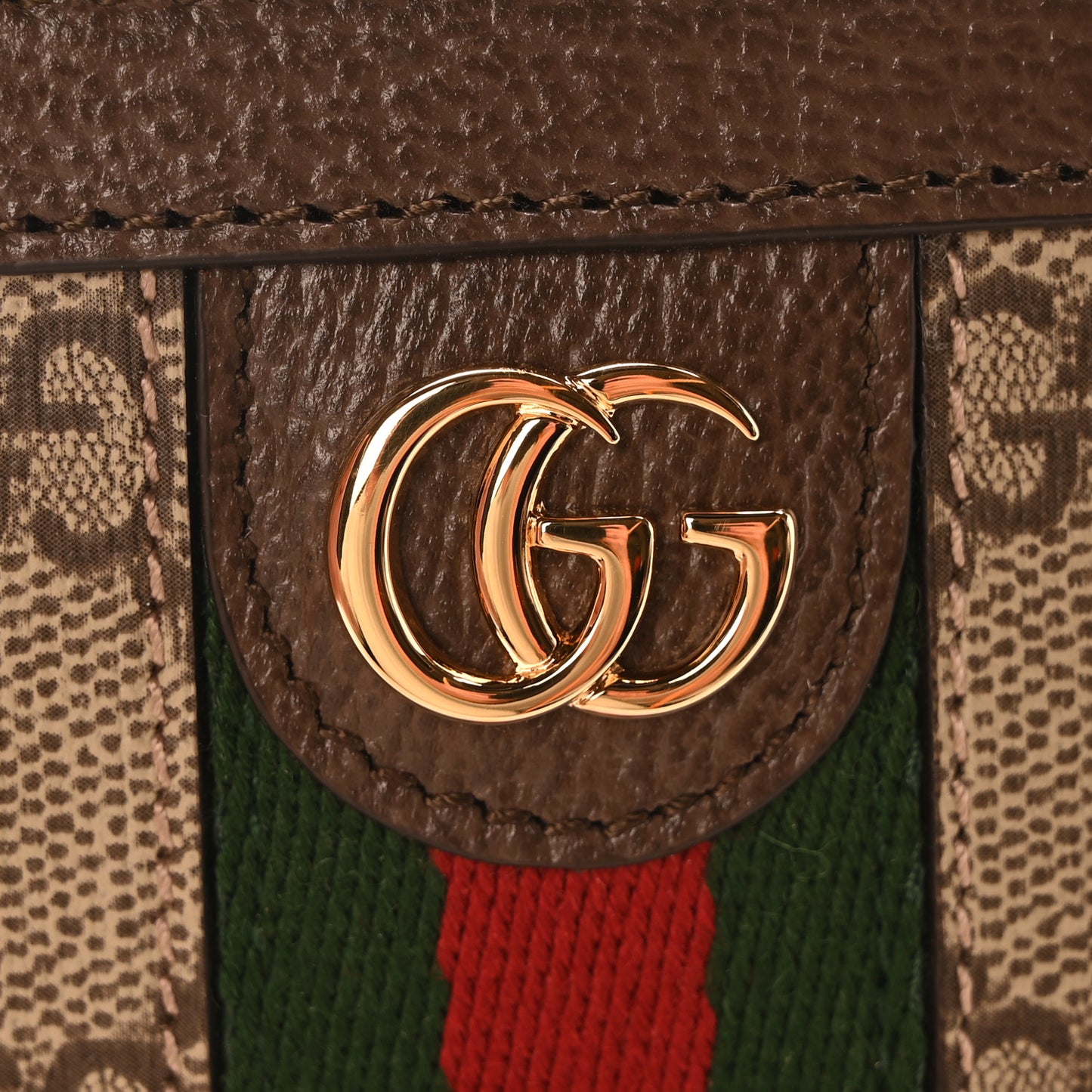 GG Supreme Monogram Textured Dollar Calfskin Web Super Mini Ophidia Mini Tote Bag Beige Ebony New Acero
