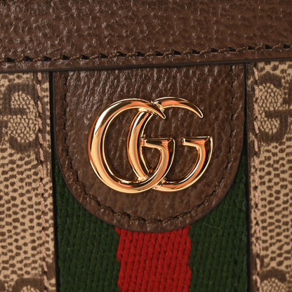 Gucci GG Supreme Monogram Textured Dollar Calfskin Web Super Mini Ophidia Mini Tote Bag Beige Ebony New Acero 6 of 10