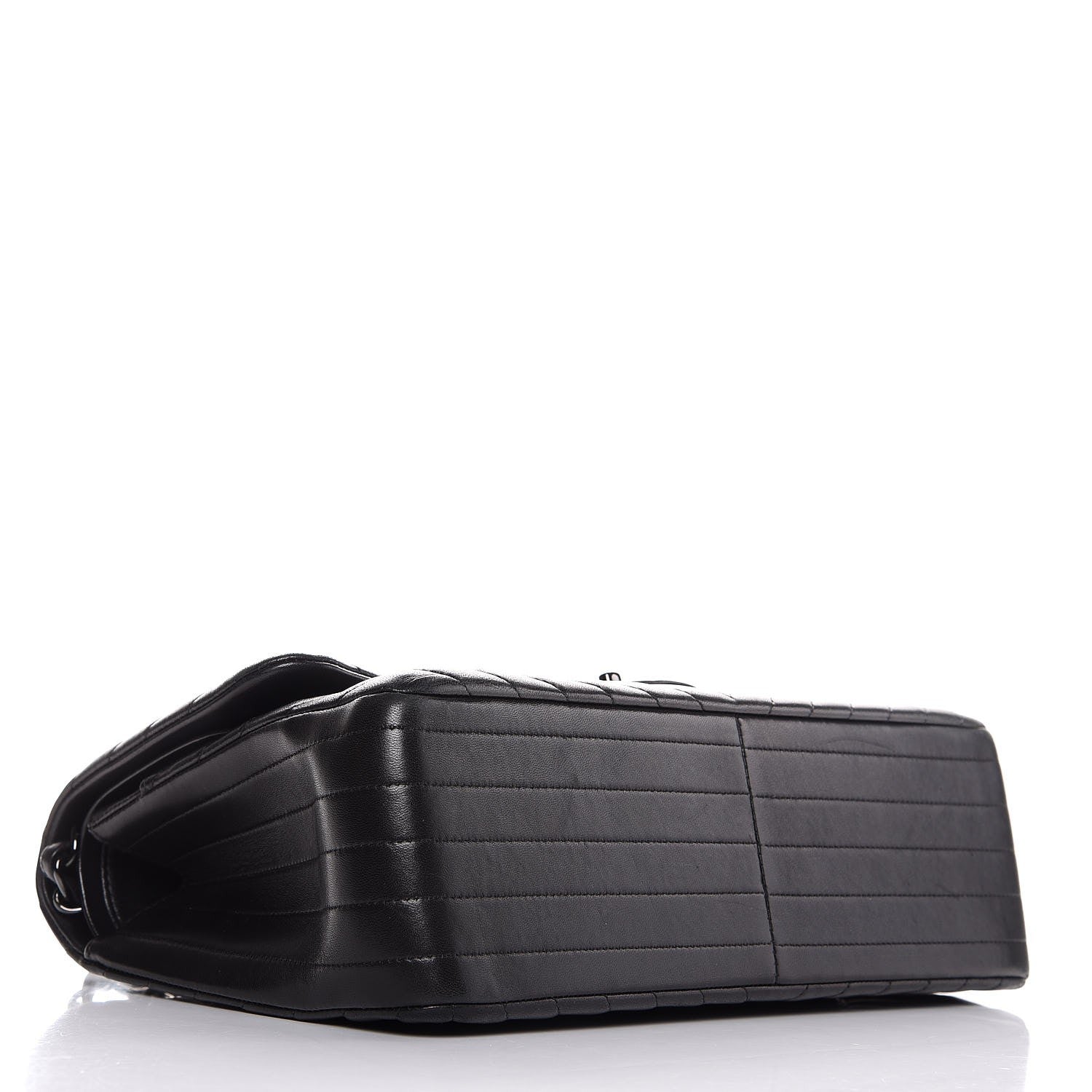 Chanel Lambskin Chevron Quilted Jumbo Double Flap So Black 4 of 9