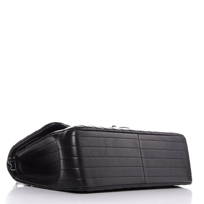 Chanel Lambskin Chevron Quilted Jumbo Double Flap So Black 4 of 9