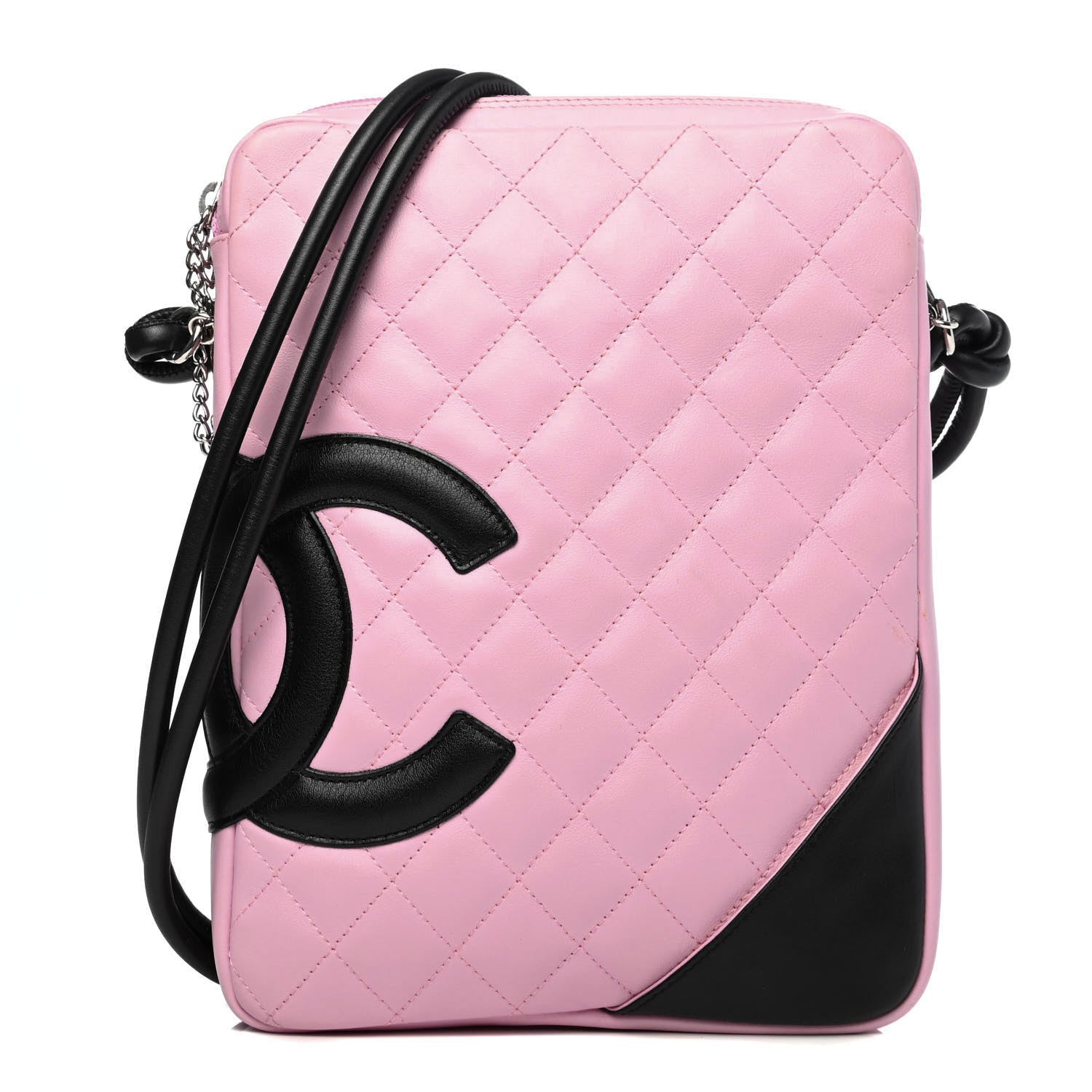 Chanel Calfskin Quilted Medium Cambon Messenger Pink Black 1 of 4