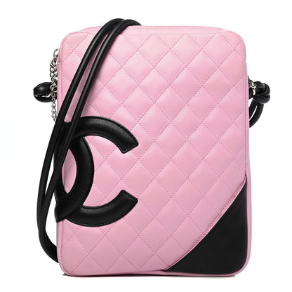 Chanel Calfskin Quilted Medium Cambon Messenger Pink Black 1 of 4