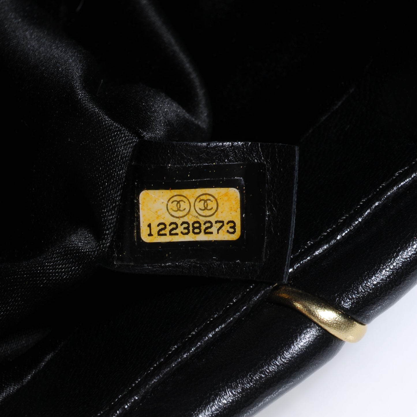 Glazed Calfskin Paris Londres Clutch Black