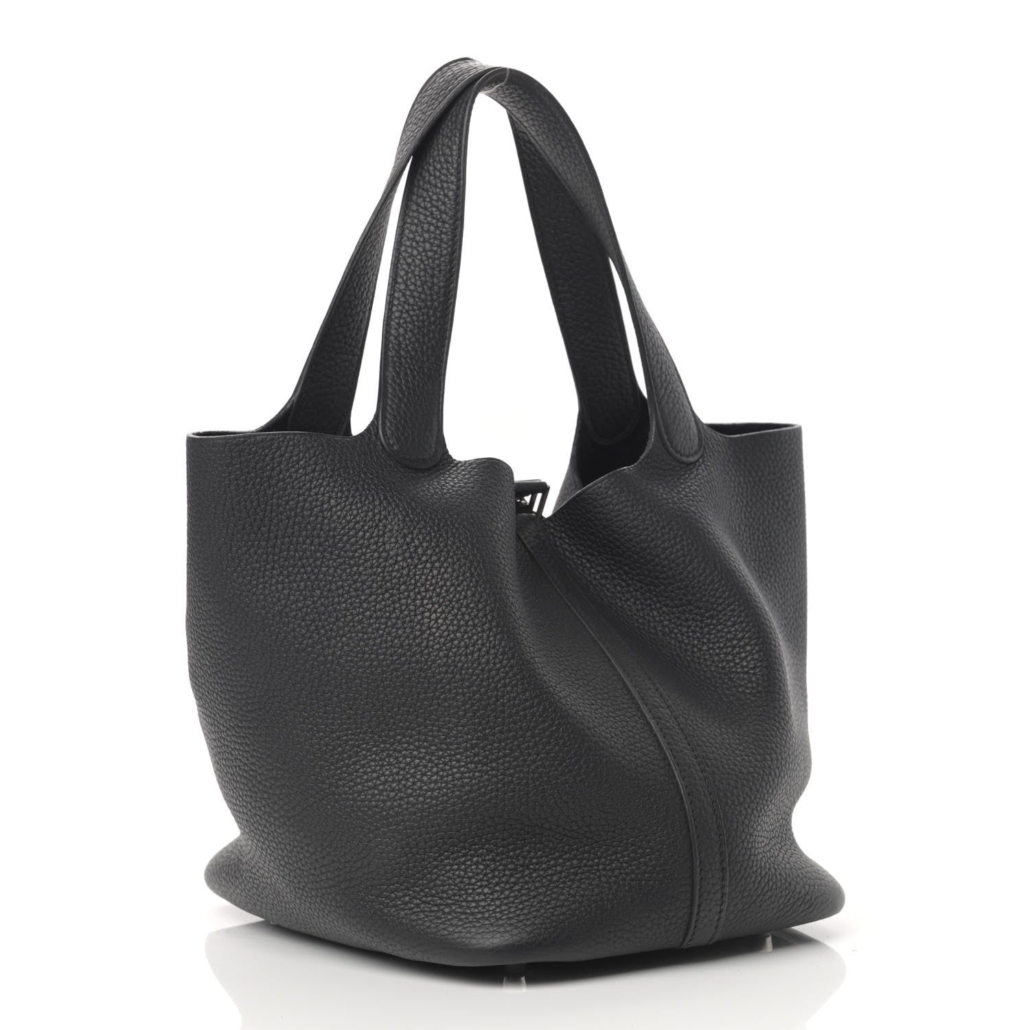 Hermes Taurillon Clemence Picotin Lock 22 MM Black 2 of 11