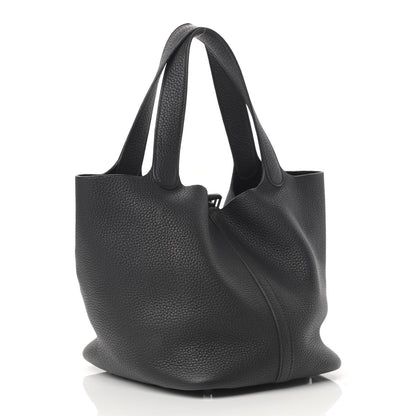 Hermes Taurillon Clemence Picotin Lock 22 MM Black 2 of 11