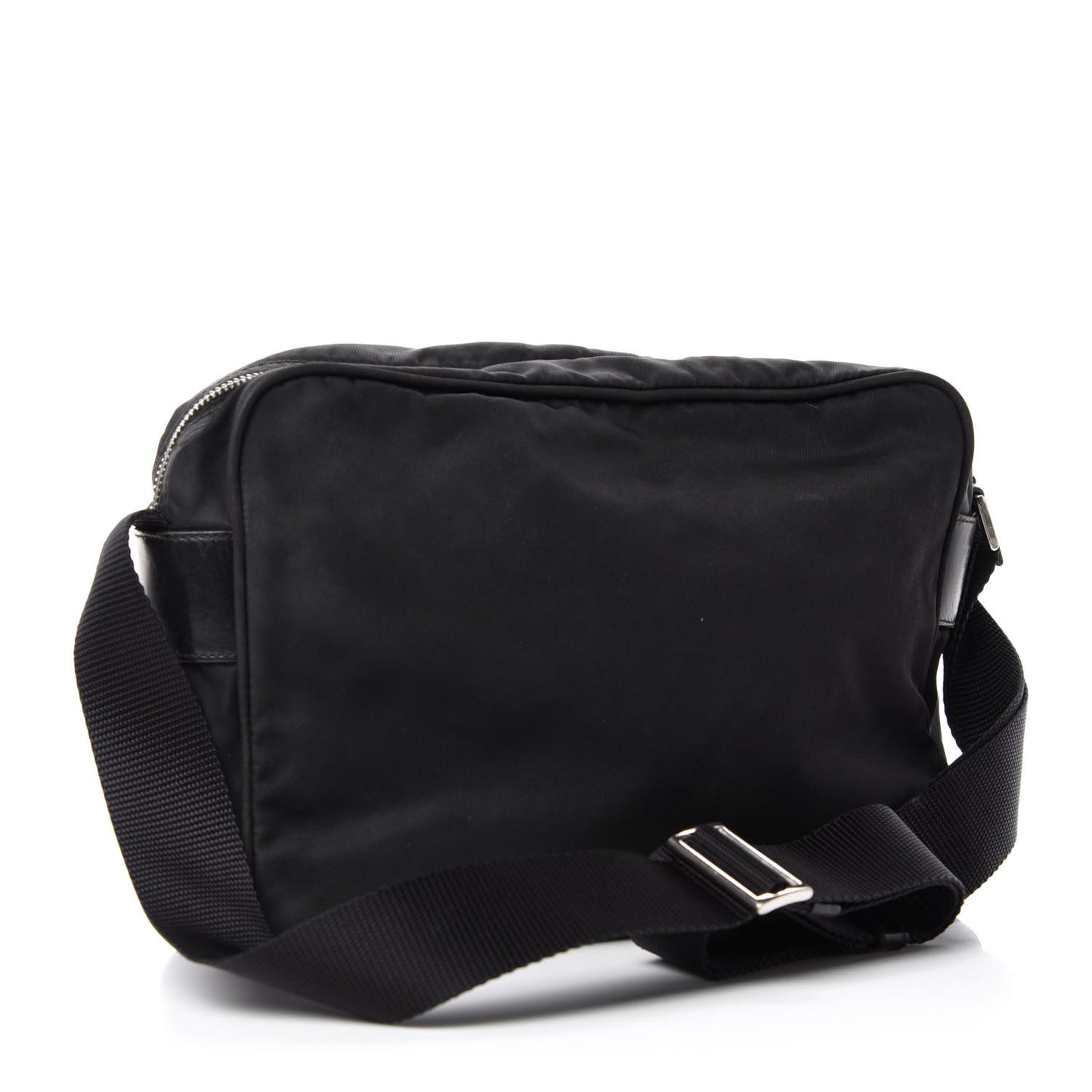 Nylon Tessuto Messenger Bag Black