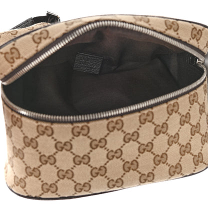 Gucci Monogram Dollar Calfskin Waist Pouch Beige Ebony Testa di Moro Marrone Scuro 5 of 10