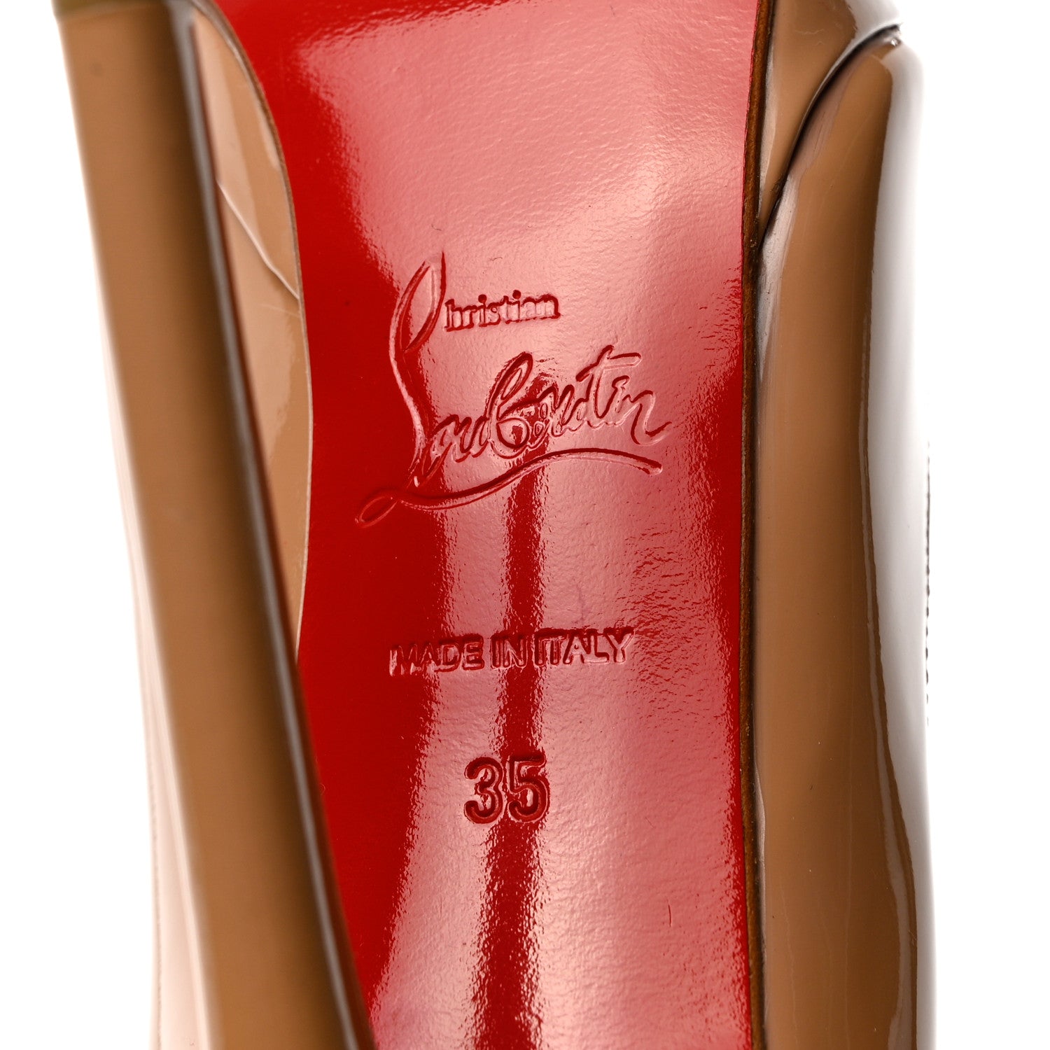 Christian Louboutin Patent Pigalle Plato 120 Pumps 35 Nude 7 of 7