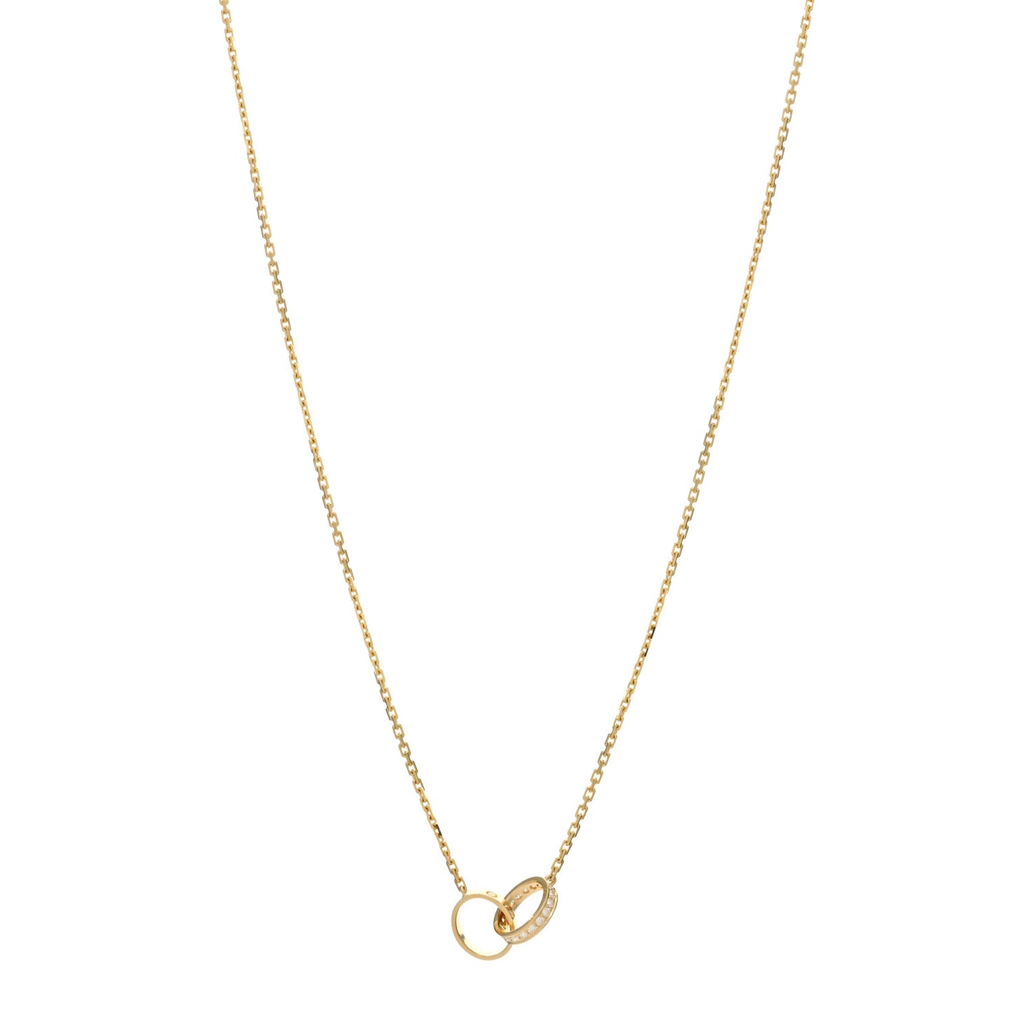 18K Yellow Gold Diamond Interlocking LOVE Necklace
