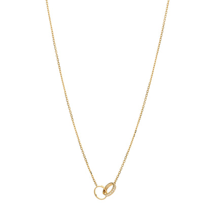 Cartier 18K Yellow Gold Diamond Interlocking LOVE Necklace 1 of 3
