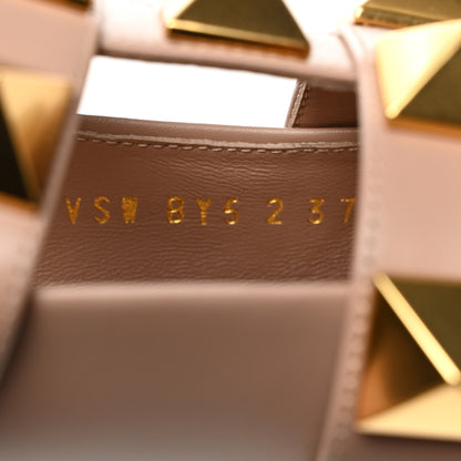 Valentino Garavani Calfskin Roman Stud Ankle Strap Flat Mules 37 Rose Cannelle 7 of 8