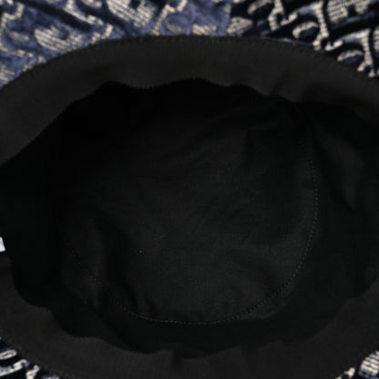 Christian Dior Velvet Oblique Large Brim Bucket Hat 58 Bleu Red 7 of 8