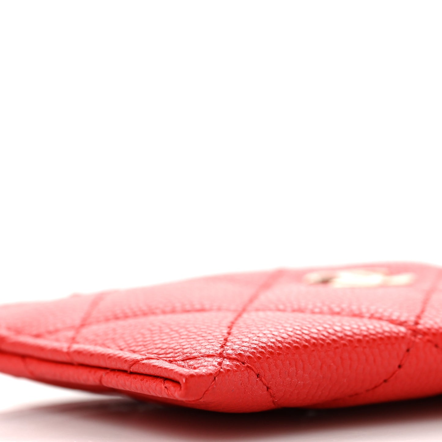 Caviar Quilted Card Holder Red