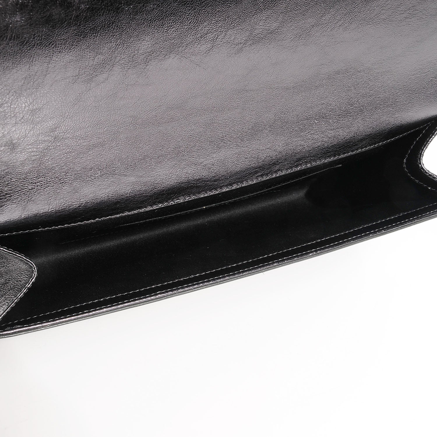 Saint Laurent Metallic Leather Large Belle De Jour Clutch Dark Silver 5 of 10