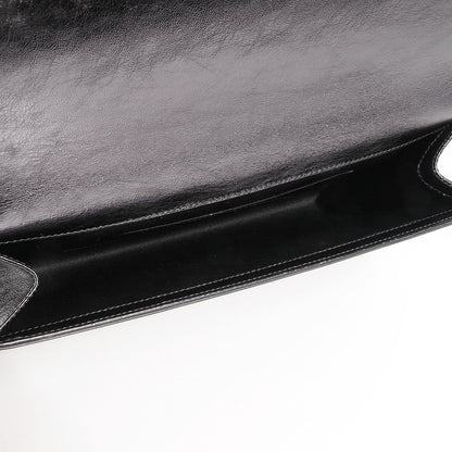 Saint Laurent Metallic Leather Large Belle De Jour Clutch Dark Silver 5 of 10