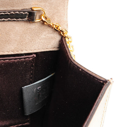 Fendi Vitello Mirror Elite Bi-Color Mini Rush Clutch Gold Grey 8 of 8