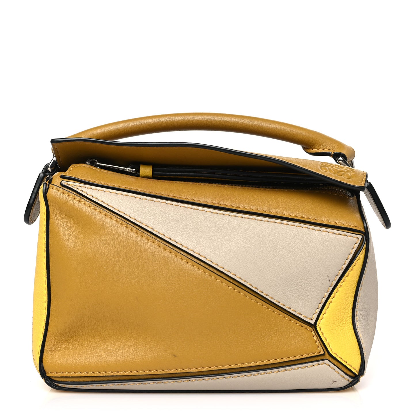 Grained Calfskin Mini Puzzle Bag Ocre Yellow