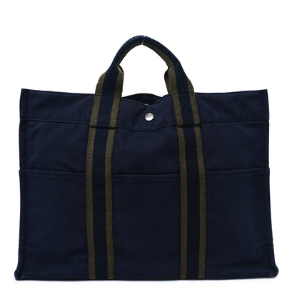 Hermes Canvas Herline GM Tote Navy 1 of 12