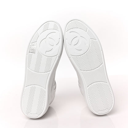 Chanel Calfskin CC High Top Sneaker 40 White 5 of 6
