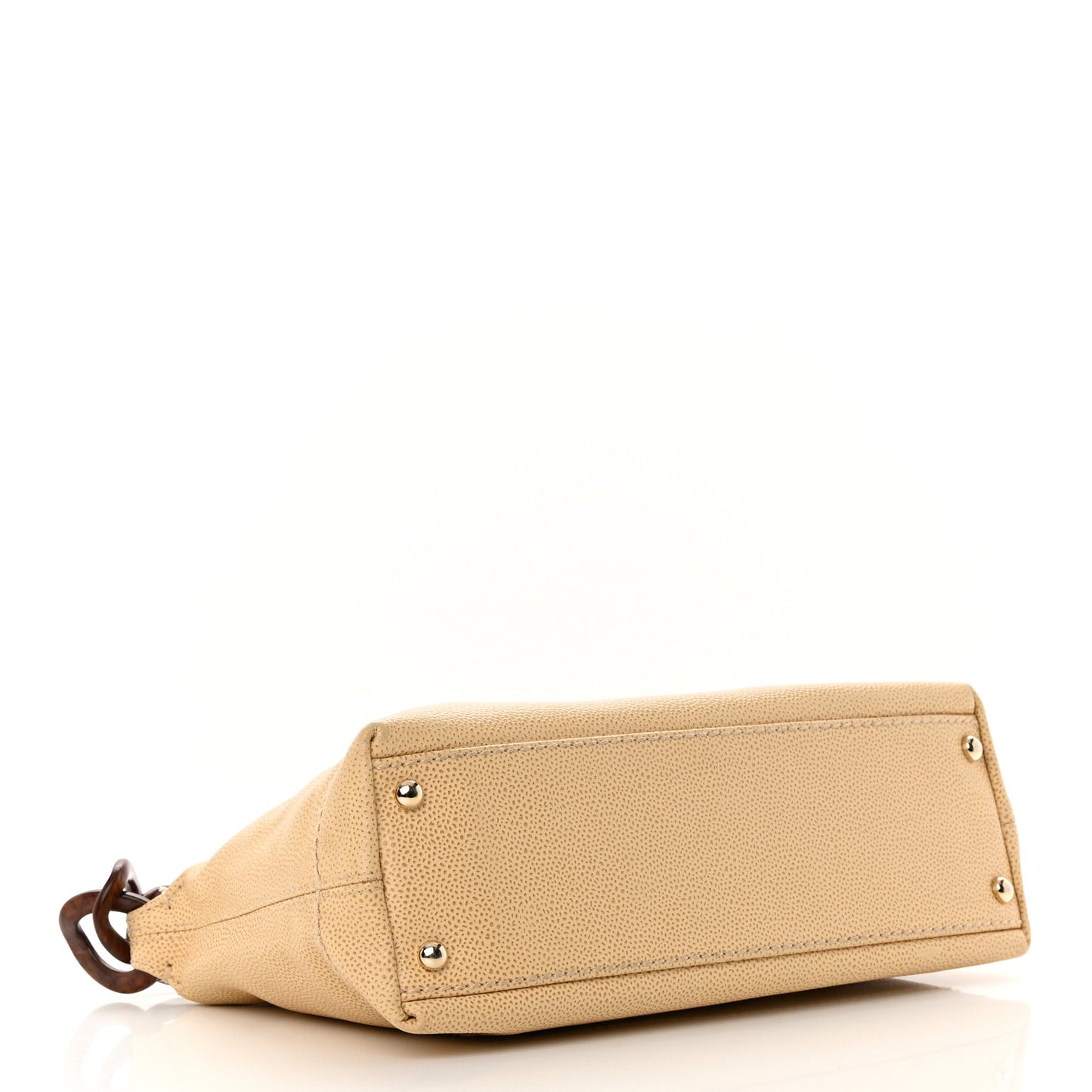 Caviar CC Wood Chain Hobo Beige