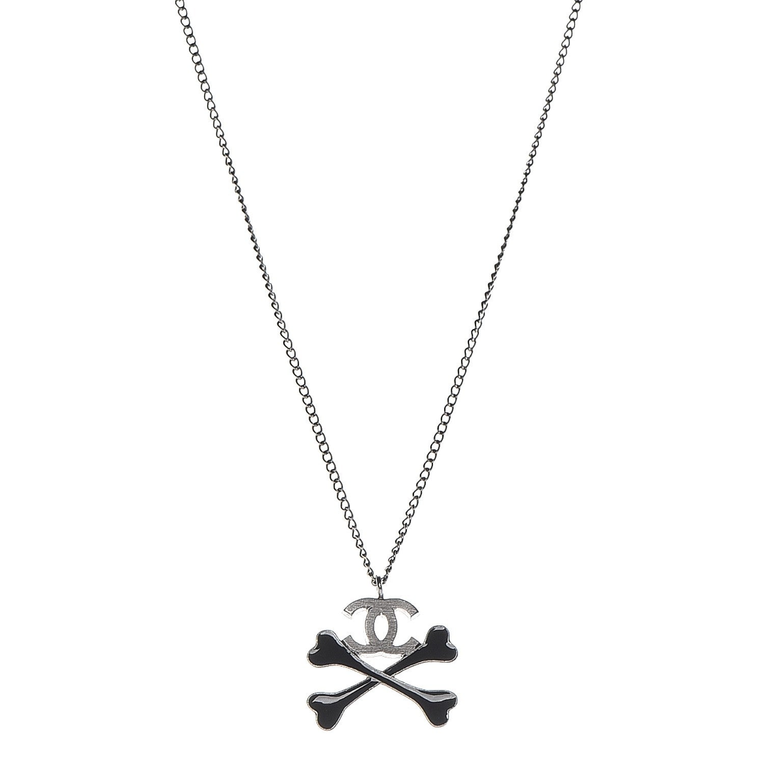 Chanel Enamel CC Crossbone Necklace Blue Encre 1 of 1