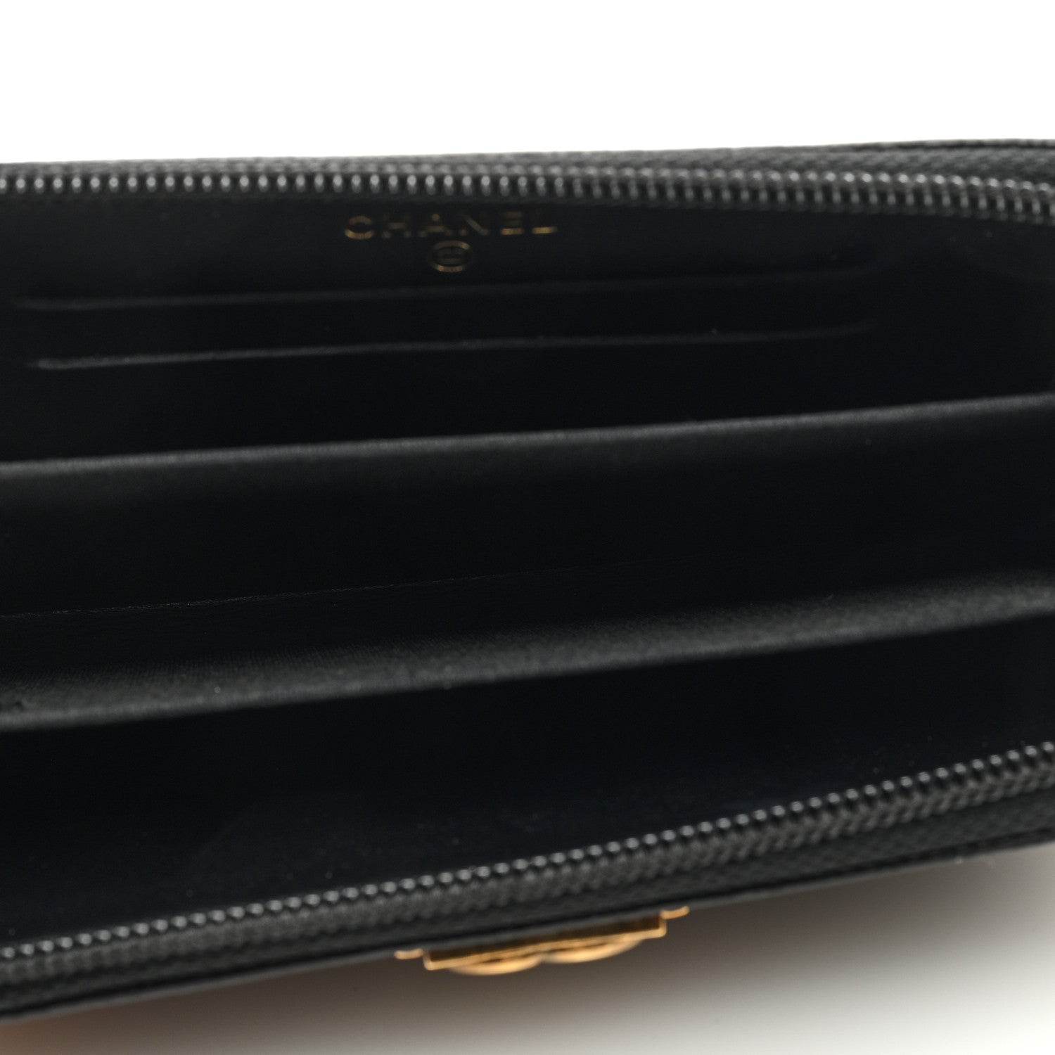Chanel Caviar Quilted Small Boy Zip Around Wallet Black 5 of 6
