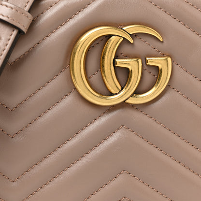 Gucci Calfskin Matelasse Small GG Marmont Chain Shoulder Bag Porcelain Rose 10 of 10