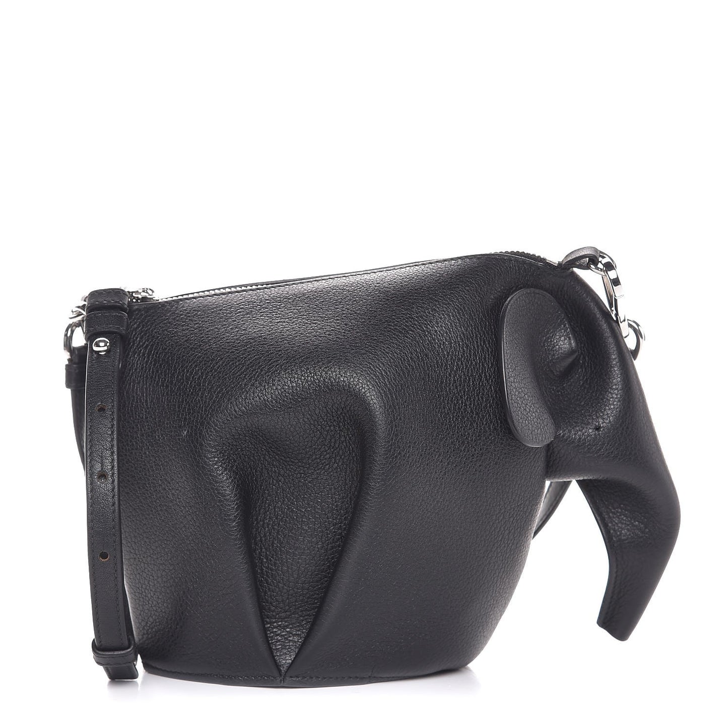 Calfskin Mini Elephant Crossbody Bag Black
