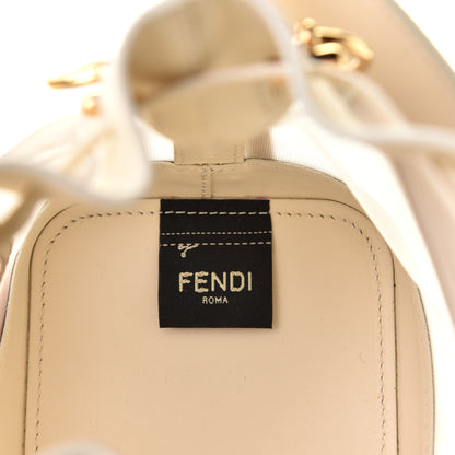 Fendi Mesh Vitello King F is Fendi Logo Embroidered Mini Mon Tresor Bucket Bag Sabbia White Ice 5 of 5