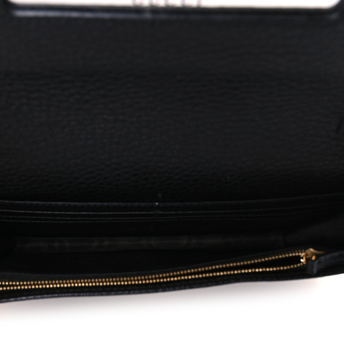 Calfskin Mini GG Marmont Chain Wallet Black