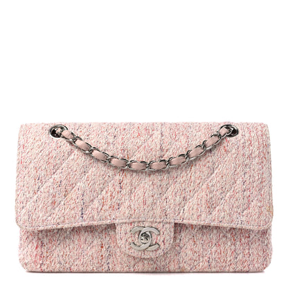 Chanel Tweed Quilted Medium Double Flap Pink Multicolor 1 of 14