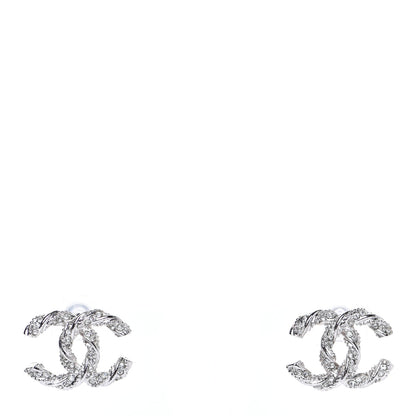 Chanel Twisted CC Earrings Silver 1 of 5