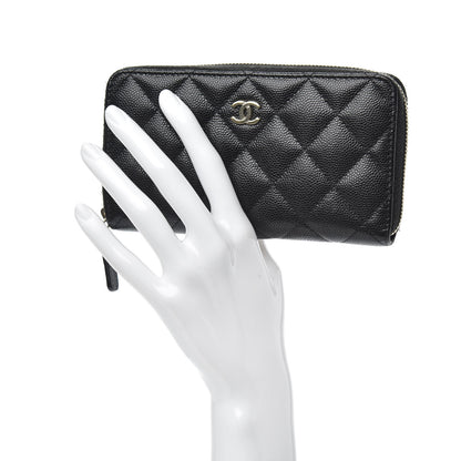 Chanel Caviar Quilted Medium Zip Around Wallet Black 2 of 8