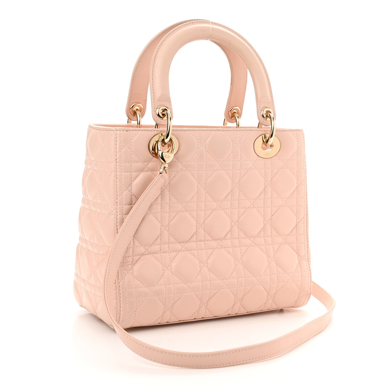 Christian Dior Lambskin Cannage Medium Lady Dior Light Pink 2 of 15