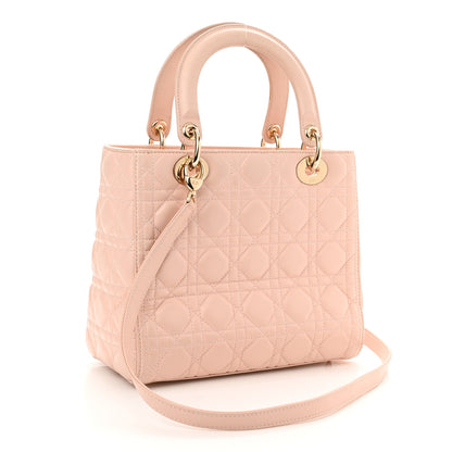 Christian Dior Lambskin Cannage Medium Lady Dior Light Pink 2 of 15