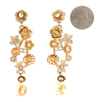 Chanel Pearl Camelia Earrings Gold 2 of 4