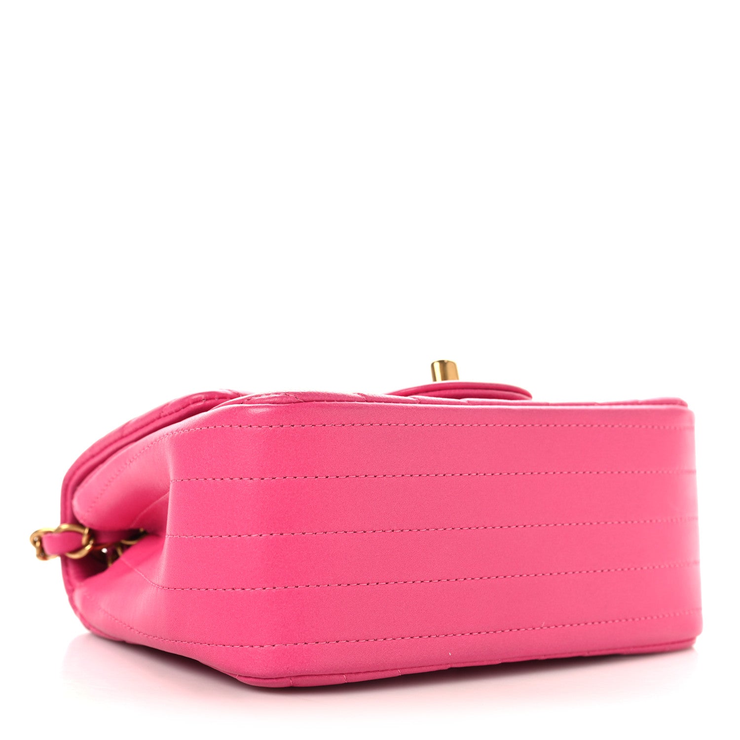 Chanel Lambskin Chevron Quilted Mini Square Flap  Pink 4 of 11