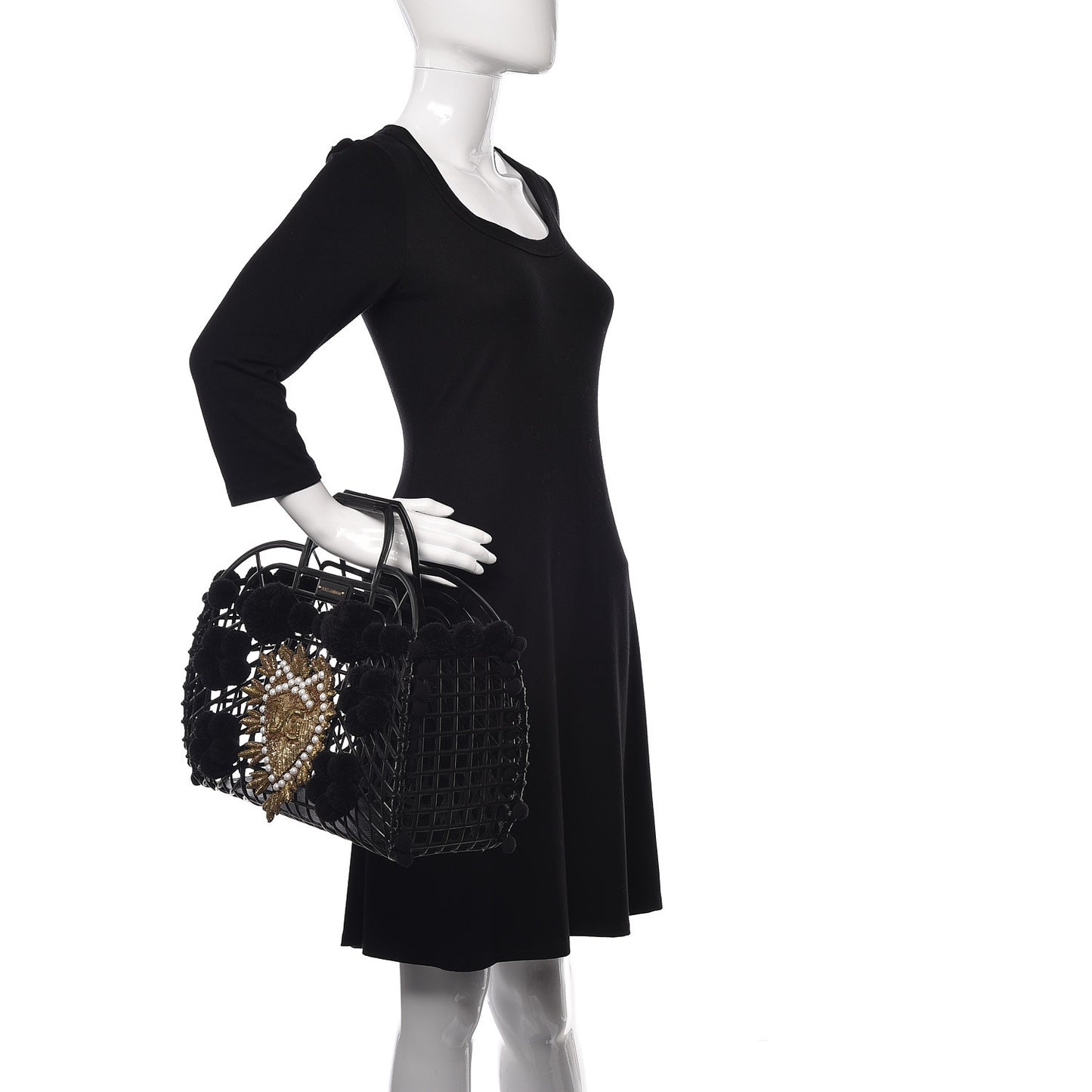 PVC Cage Market Tote Black