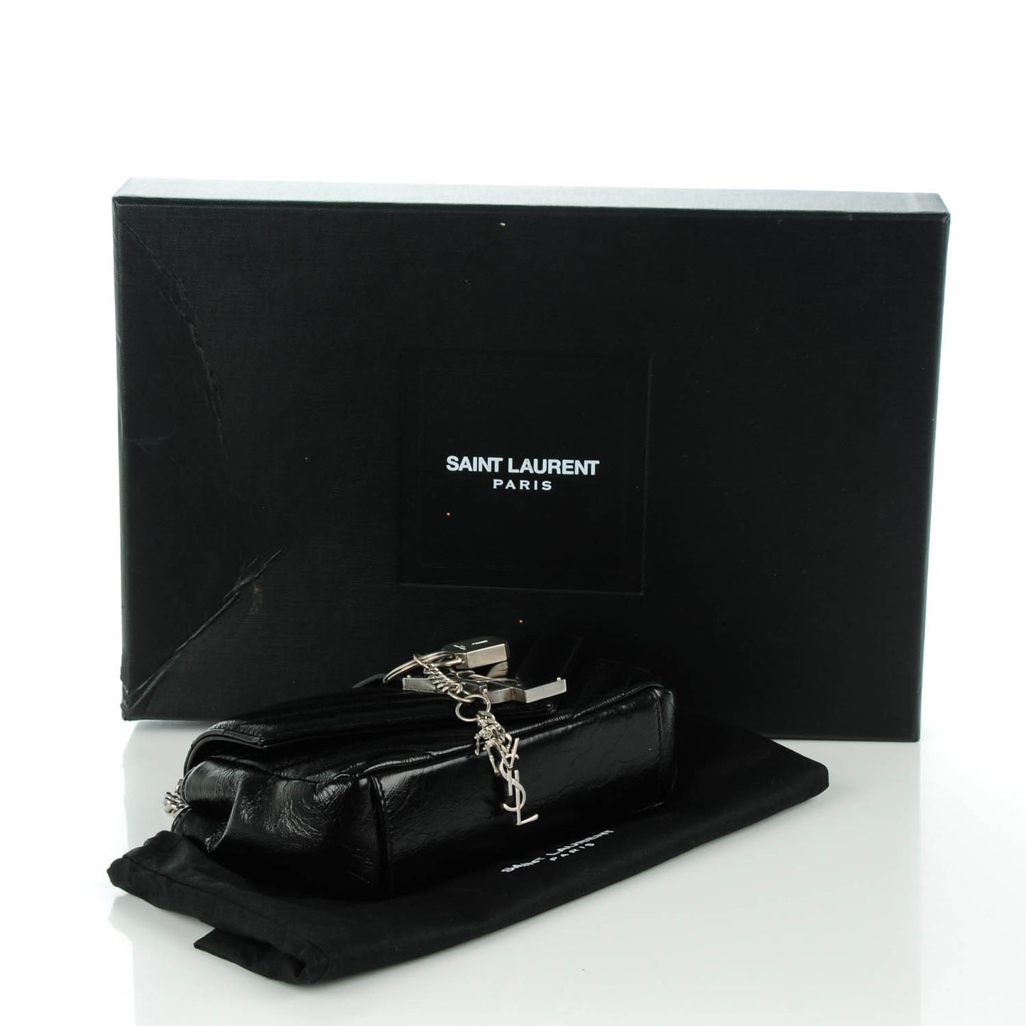 Sheepskin Matelassé Monogram Classic Baby Punk Chain Bag Black