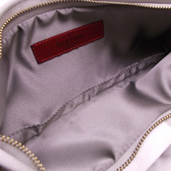 Satin Bow Clutch Silver