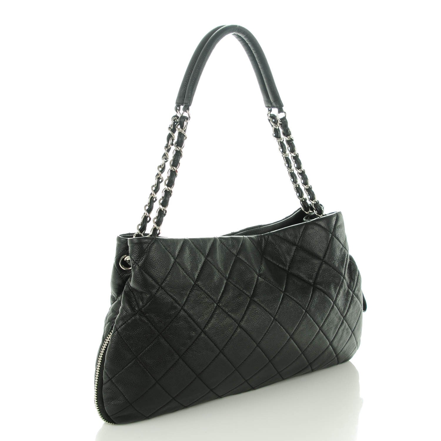 Chanel Caviar Quilted Expandable Zip Shoulder Bag Black 3 of 7