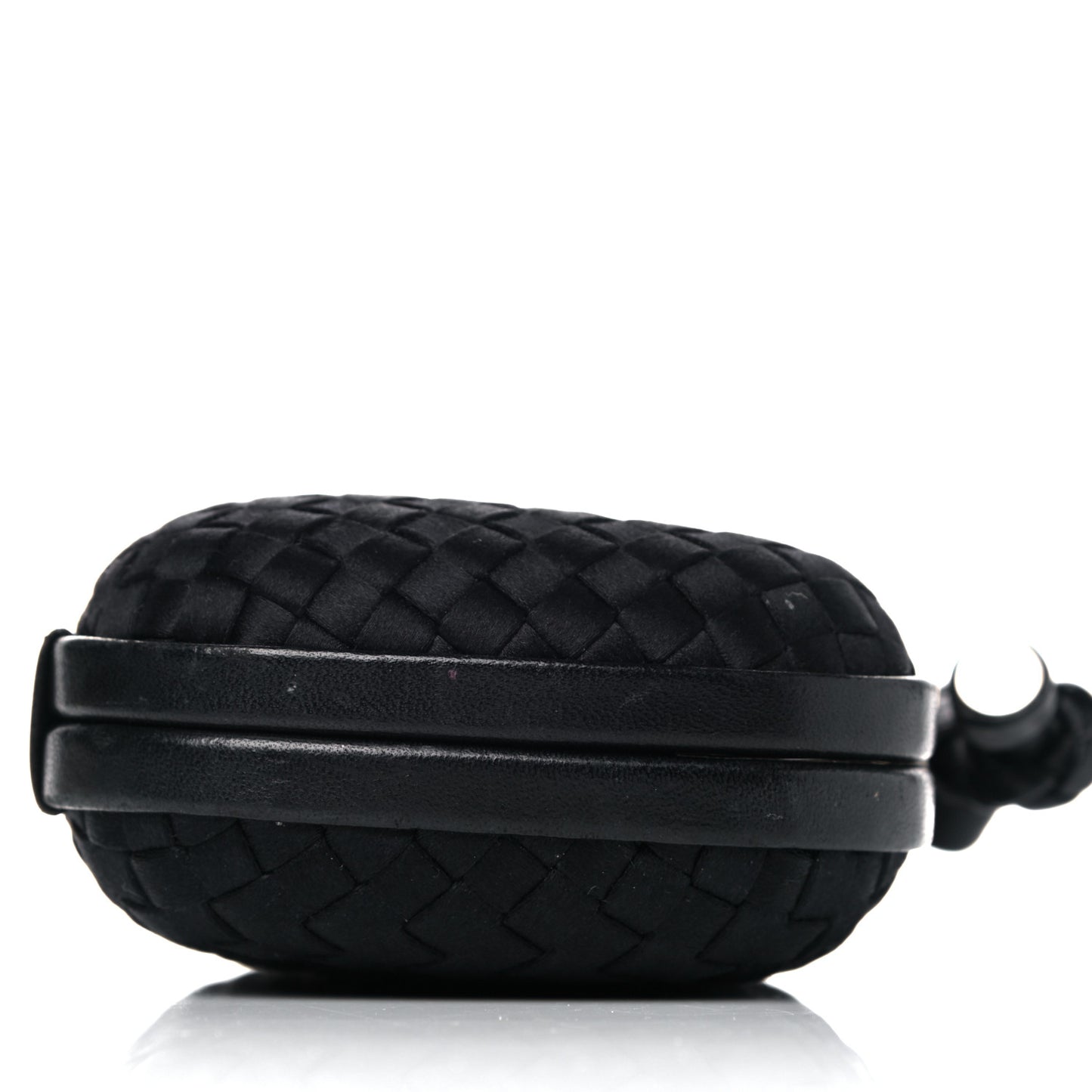 Satin Intreccio Impero Knot Clutch Black