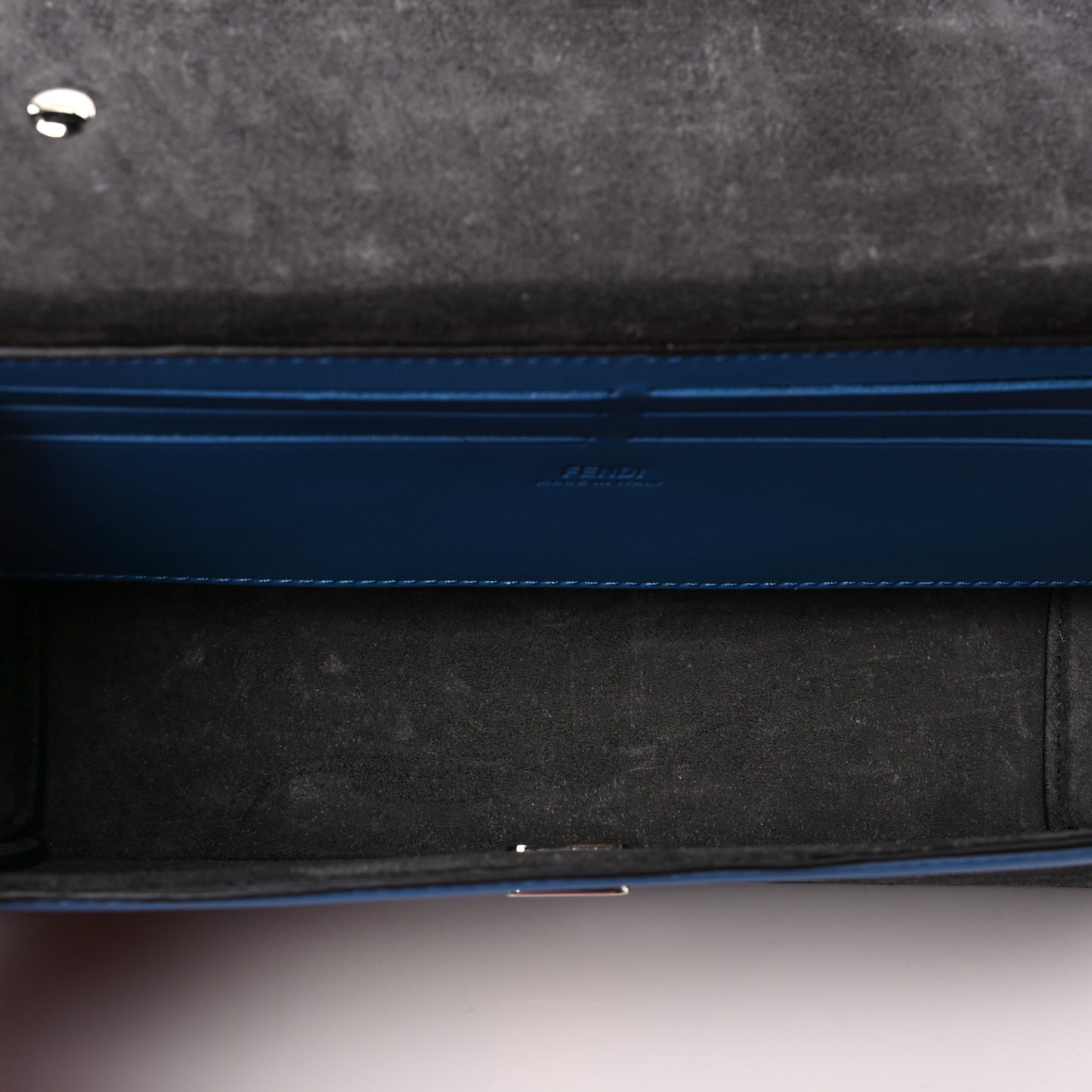 Recycled Fabric Jacquard Vitello King FF 1974 Baguette Soft Trunk Asfalto Black Fiordaliso