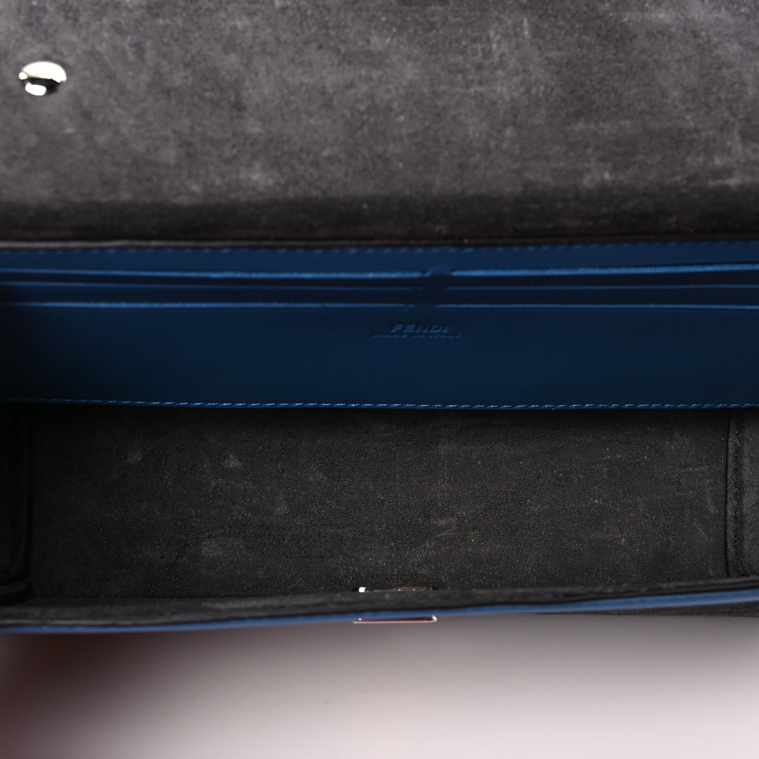 Fendi Recycled Fabric Jacquard Vitello King FF 1974 Baguette Soft Trunk Asfalto Black Fiordaliso 4 of 6