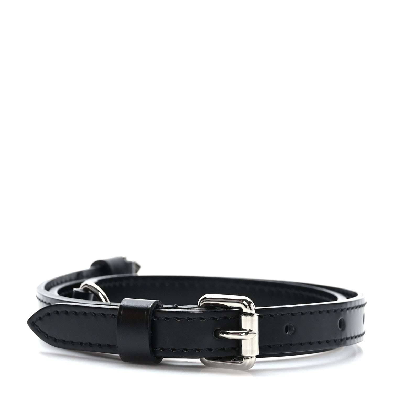 Louis Vuitton Calfskin 16mm Adjustable Shoulder Strap Black 2 of 5