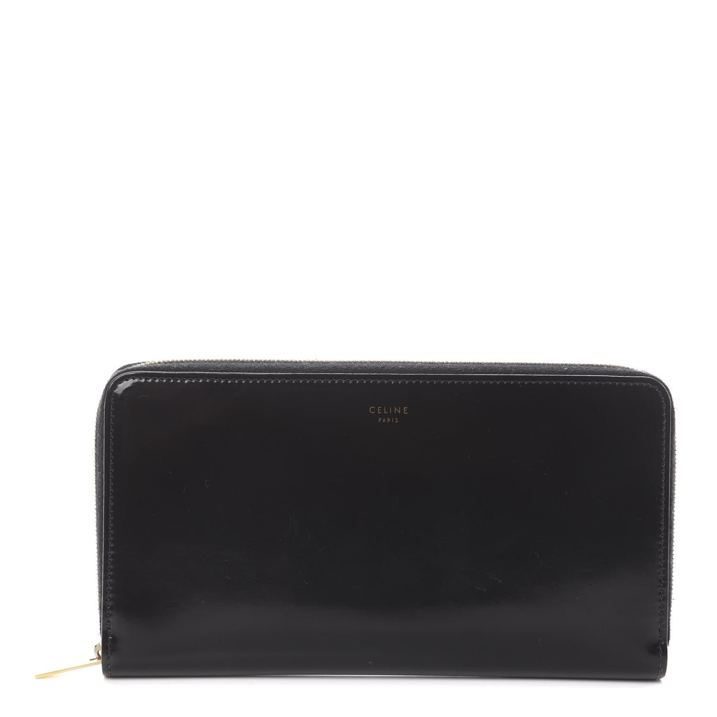 Spazzolato Calfskin Large Zip Around Multifunction Wallet Black